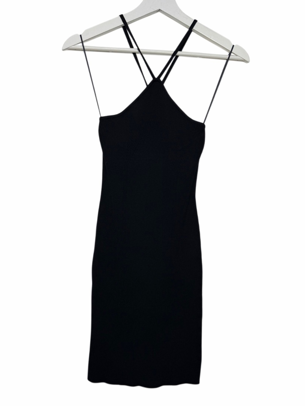 RE.ONA Black Ribbed Bodycon Mini Dress